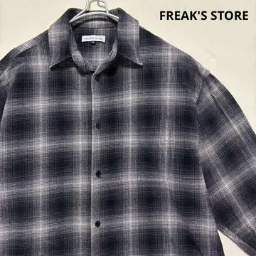 FREAK'S STORE 옴브레 체크 셔츠 긴팔 블랙 M 사이즈