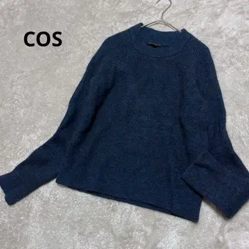새상품급 COS 코스 알파카 혼방  니트 스웨터 네이비 크루넥
