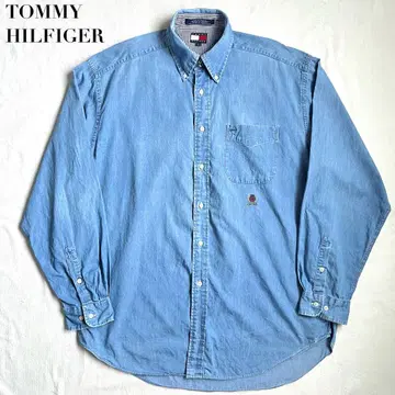 90s TOMMY HILFIGER BD 데님 셔츠 샴브레이 셔츠 L