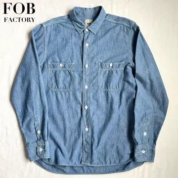 FOB FACTORY 샴브레이 셔츠 M 일본제 워크 셔츠