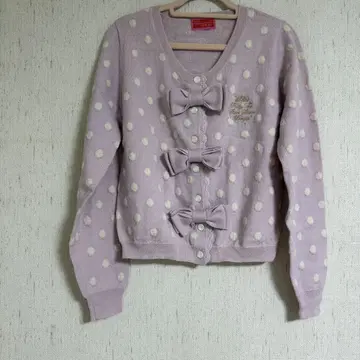 BABY 도트 무늬 가디건 핑크