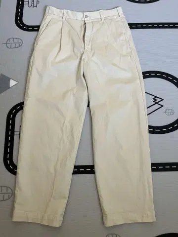 치노 턱 와이드 팬츠 무인양품 화이트 82cm