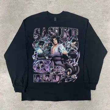 NARUTO 사스케 [ XL 사이즈 ] 긴팔 블랙 해외 디자인