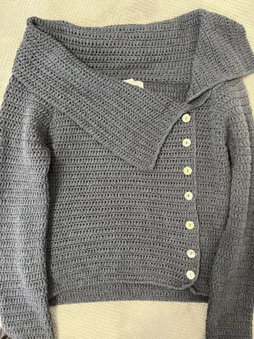 ZARA 그레이 오프숄더 니트 가디건