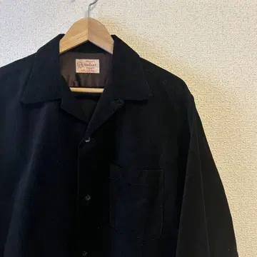 타운크라프트 블랙 오픈 카라 셔츠 코듀로이 박스