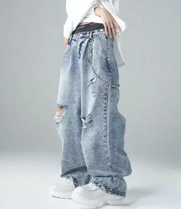 ADRER 빈티지 메이크 와이드 테이퍼드 데님
