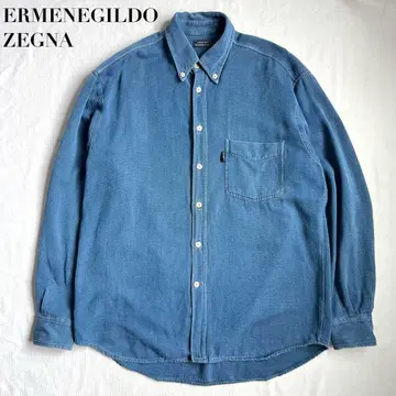 ERMENEGILDO ZEGNA 인디고 긴팔 셔츠 이탈리아제 L