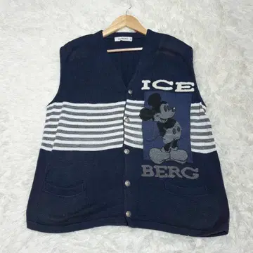 ICEBERG 미키마우스 니트 베스트 이탈리아제 L 상당
