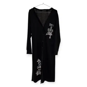 블랙 롱 가디건 프린트 스컬 십자가 해골 헤이세이