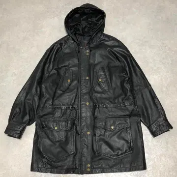 90s vintgae leather hunting jacket coat