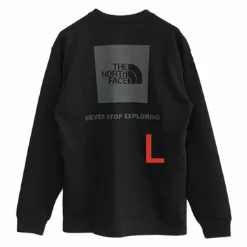 노스 페이스 롱 슬리브 백 스퀘어 로고 티 T 셔츠 L
