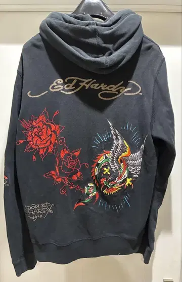 Ed Hardy 에드하디 블랙 후드티 자수