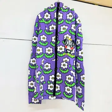 택 포함 새상품 SUPERLOVERS 집업 후드티 꽃무늬 팬더 보라색