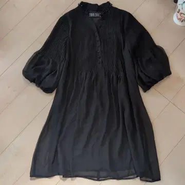 풀뷰 실크 혼방 포멀 원피스 결혼식 파티 블랙 XXL