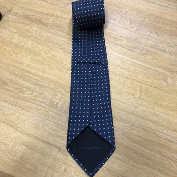 Ermenegildo Zegna 넥타이 네이비 도트 무늬