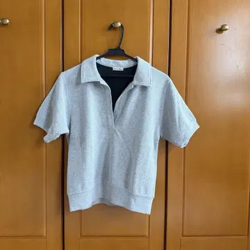steven alan 그레이 V넥 반팔 피케 셔츠