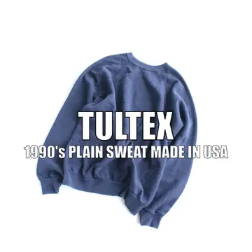 90s 무지 맨투맨 래글런 네이비 TULTEX 미국제 [ G115
