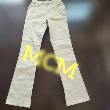 MCM 로고 베이지 스트레이트 데님 스트레치 M 사이즈 미사용에 가까움