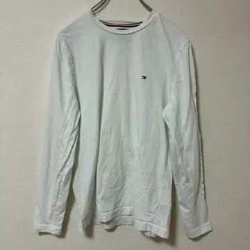 TOMMY HILFIGER 로고 긴팔 T셔츠 롱티 라운드넥 화이트 S