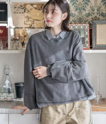 리메이크 해기 쭈리 풀오버 오버 사이즈 긴팔 티셔츠