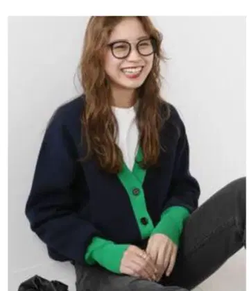 relume 네이비 그린 가디건