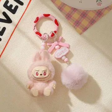 초인기 미니 Labubu 키링 (핑크) Labubu 키링