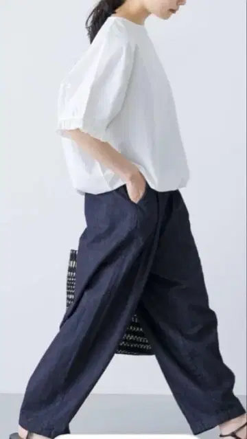 카구레 데님 볼륨 팬츠