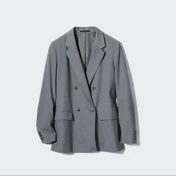 UNIQLO 유니클로 더블 자켓 그레이 M 사이즈 테일러드