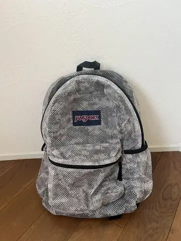 JANSPORT 메쉬 백팩 블랙/화이트