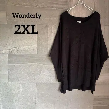 Wonderly [ 2XL ] 블랙 2X 오버 사이즈 돌먼 긴팔