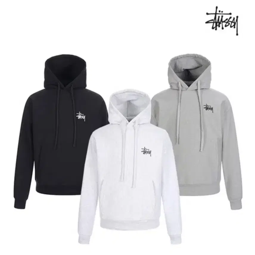 *STUSSY* ストゥーシーフードティーアッシュ/ブラック/グレー(限定スランセール)