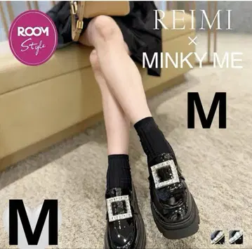 밍키미 [ REIMI 콜라보 ] 7cm 힐 통굽 비쥬 로퍼 M