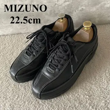 새상품급 미즈노 가죽 워킹화 사이드 지퍼 블랙 22.5cm