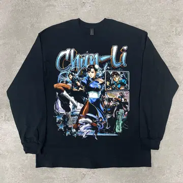 춘리 스트리트 파이터 [ XL 사이즈 ] 긴팔 블랙