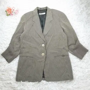 새상품급 MARELLA 마렐라 자켓 브라운 스트라이프 이탈리아제