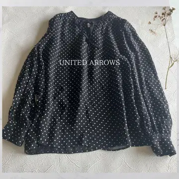 UNITED ARROWS 도트 오버 블라우스 블랙 유나이티드 애로우즈