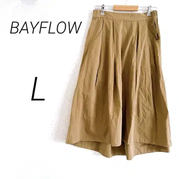 BAYFLOW 베이플로우 롱 플레어 스커트 L 베이지 체형 커버