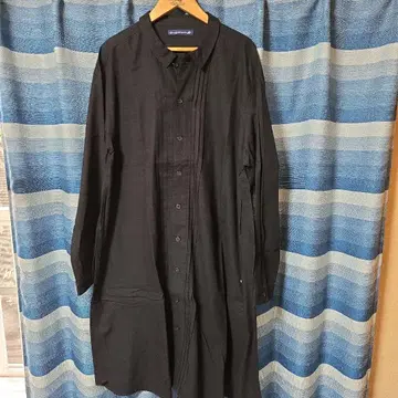블랙 롱 셔츠 꽃무늬 자수 포함