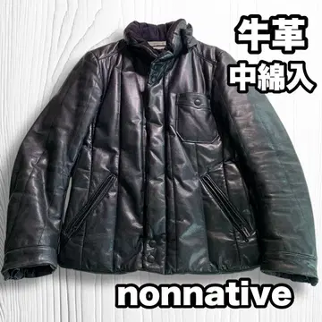 nonnative 소가죽 충전솜 가죽 자켓 가죽 블루종 블랙 S