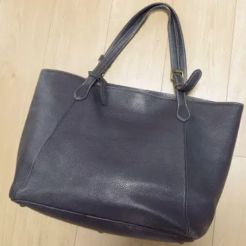 페티아 FETIA 올 가죽 토트백 USED 네이비 소가죽