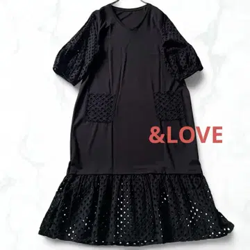 &LOVE 아러브 원피스 시스루 편직 레이스 A라인 블랙