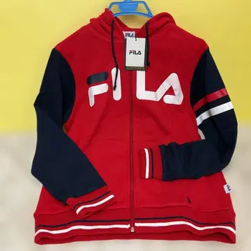이스트 보이 x FILA 콜라보 풀 집업 후드티 레드/네이비 새상품