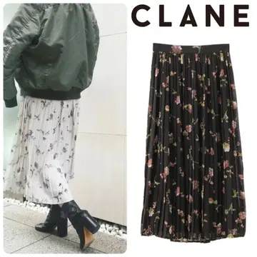새상품 CLANE 플라워 플리츠 스커트 S 정가 20900엔