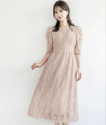 vaniller 레이스 맥시 원피스 핑크