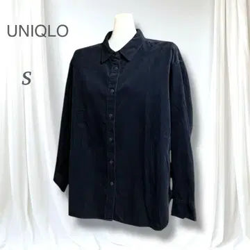 새상품급 유니클로 코듀로이 긴팔 셔츠 블랙 무지 겉옷 오버 사이즈 면