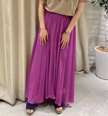 Droite lautreamont 레이온 와셔 개더 스커트