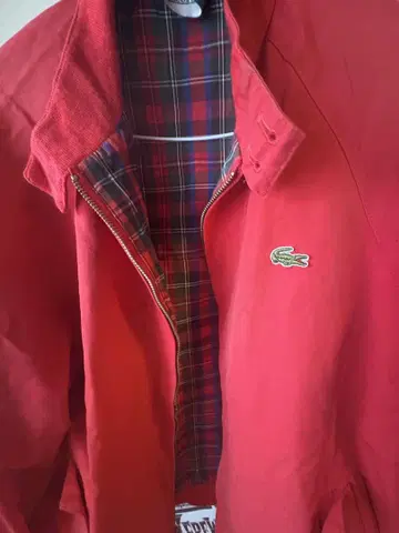 Lacoste 빨간색 80s 나일론 자켓