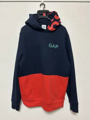 GAP 네이비 레드 후드티 L