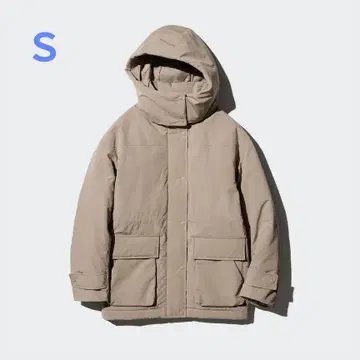 UNIQLO 하이브리드 다운 코트 베이지 S 여성용