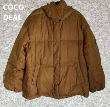COCO DEAL 다운 자켓 브라운 후드 부착